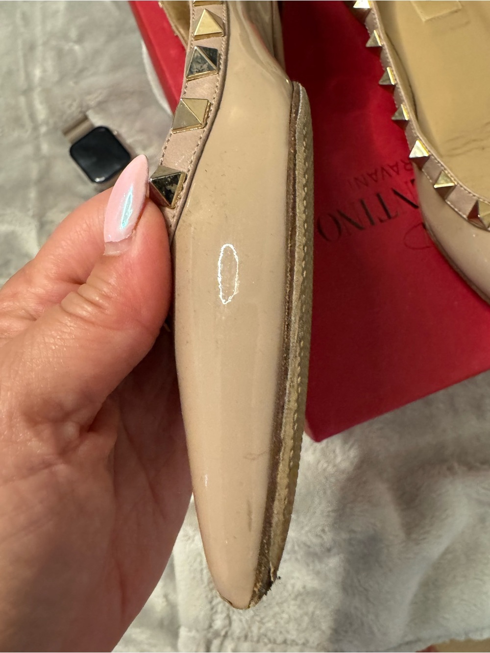 Valentino Garavani Patent Rockstud Ballet Flat - Picture 7 of 8